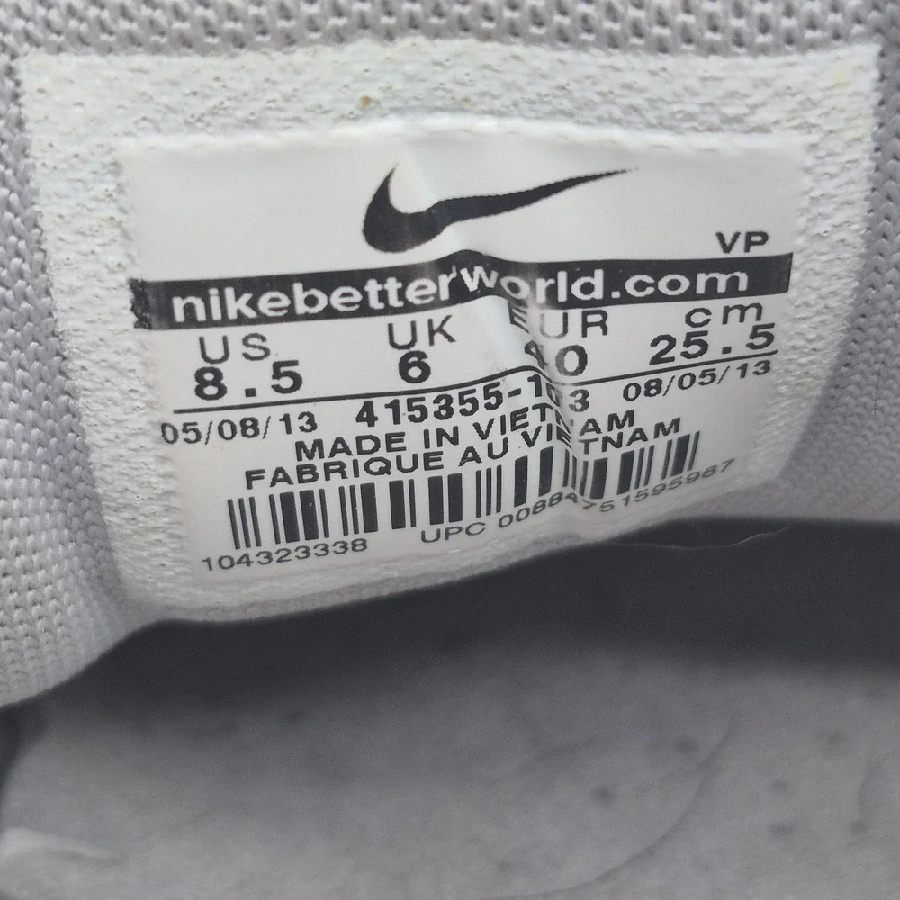 Nike Shox‎ Training Shoes Womens Size 8.5 White Gray 415355-113 Running Sneakers
